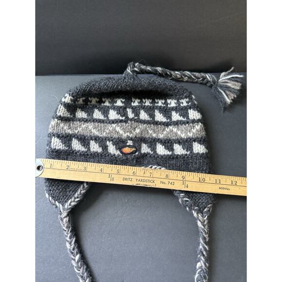 Everest Nepal 100% Wool Winter Sherpa Hat Knit Cap Fleece Lined Ski Earflaps - Picture 4 of 7